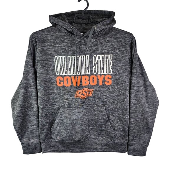 Men's Heather Gray Oklahoma State Cowboys Hooded Sweatshirt Colosseum Size L - Picture 1 of 12